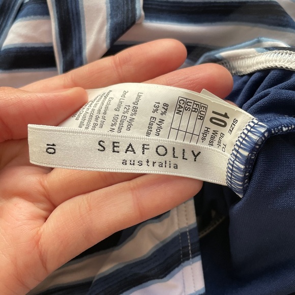 SEAFOLLY STRIPED RIVIERA STRIPED HALTER SWIMSUIT - Picture 7 of 8